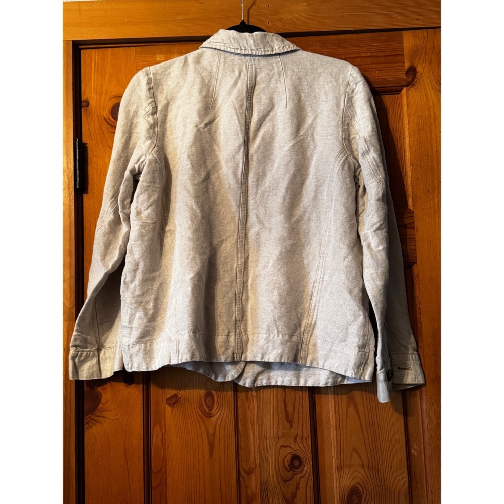 J. Jill Womens Linen Blend Button Front Chore Jacket Oatmeal Beige Small - Picture 7 of 7